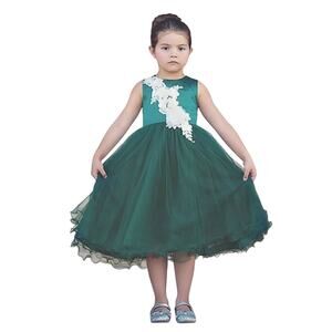 Trish Scully Emerald Green Charlemagne Satin‎ Dress Sz 12-18 months NWT Wedding